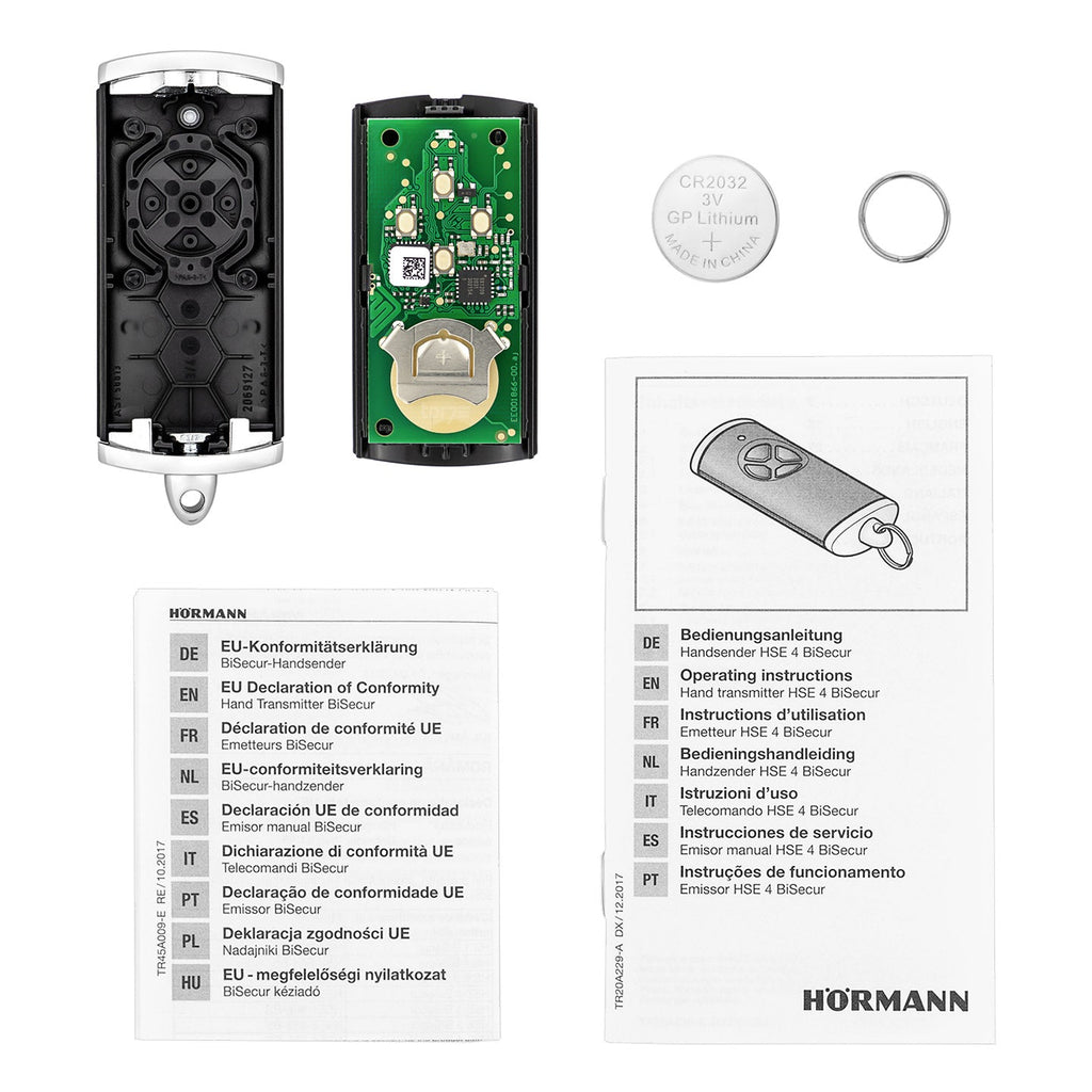 Hörmann handzender HSE 4, BiSecur, Hoogglans Chrome zwart