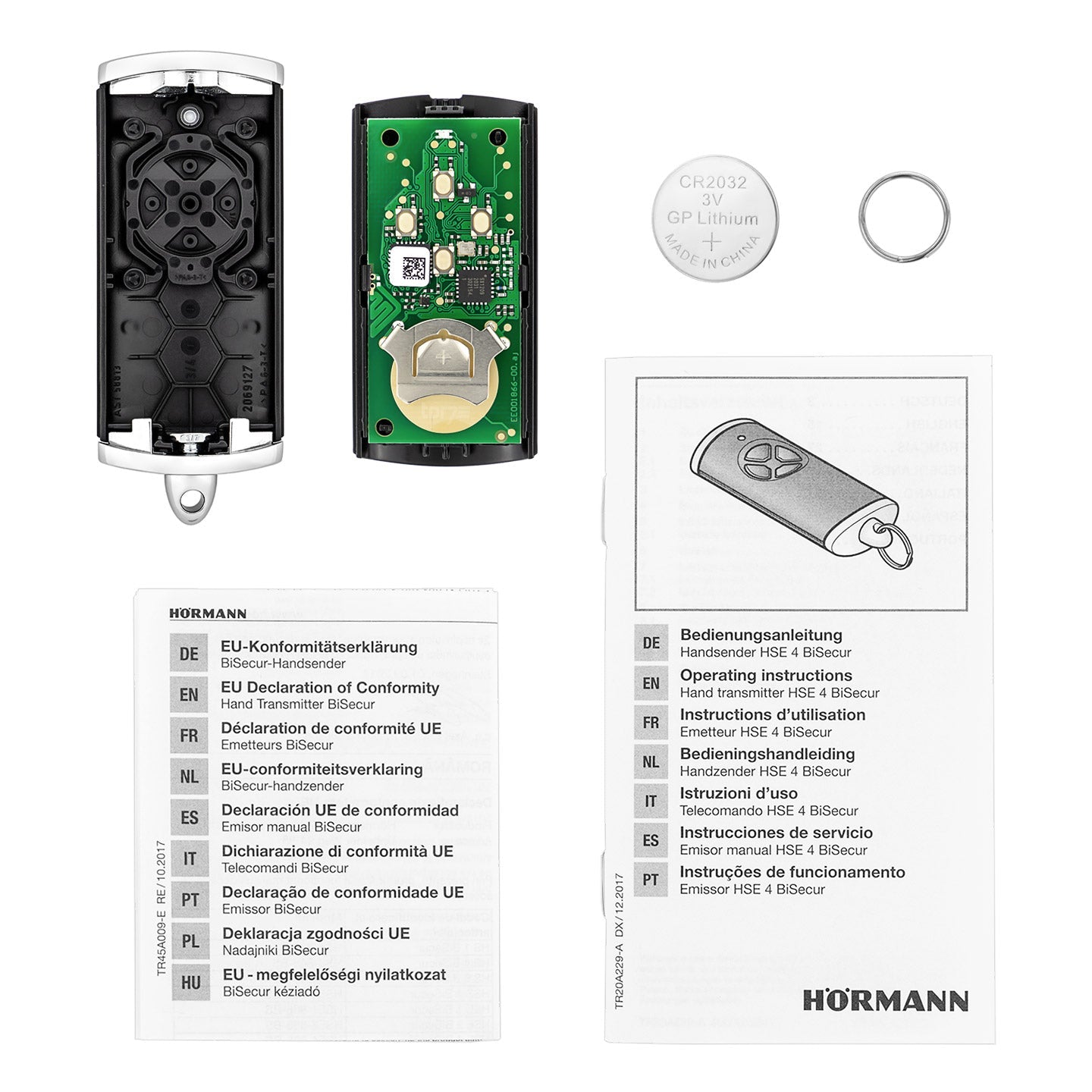 Hörmann handzender HSE 4, BiSecur, Hoogglans Chrome zwart