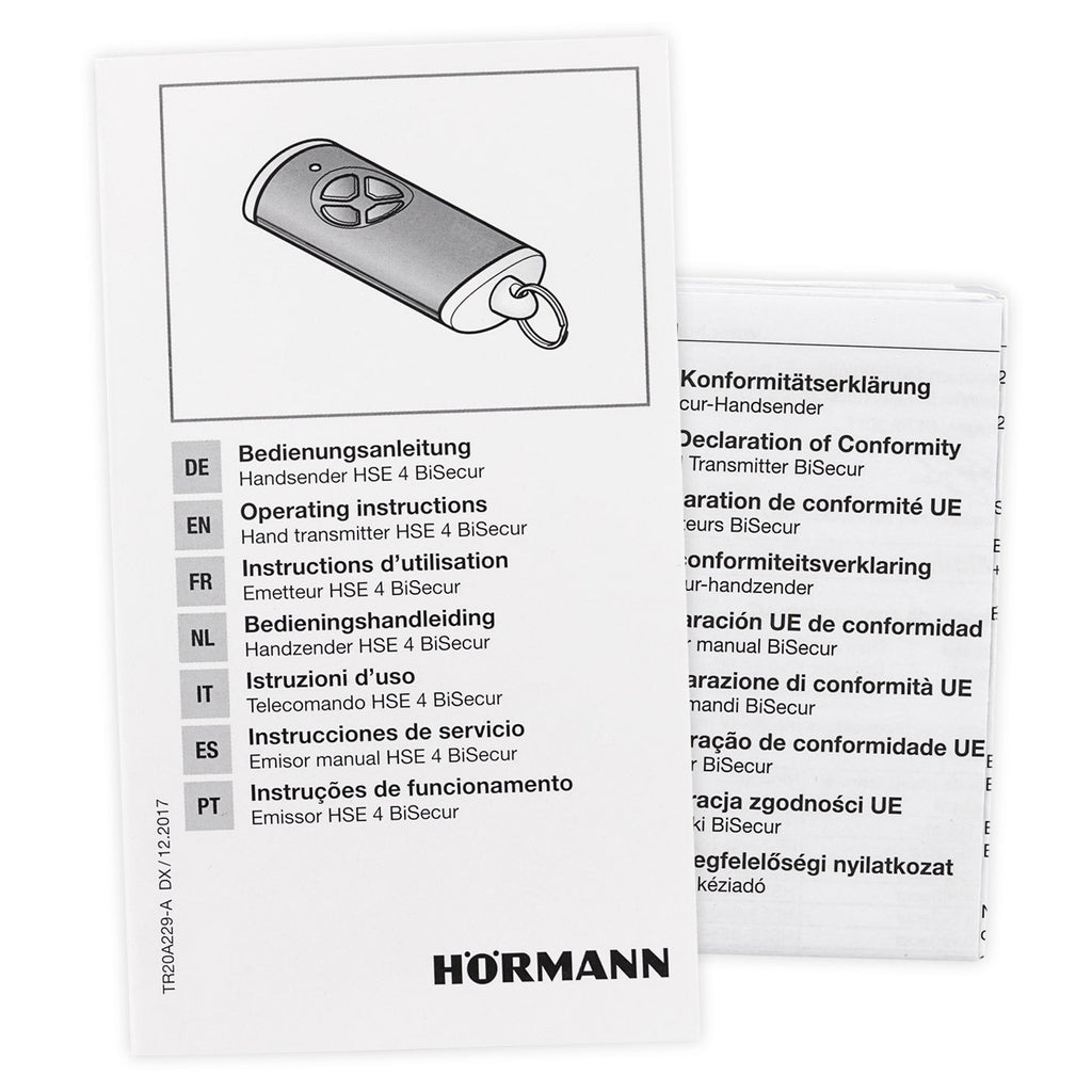 Hörmann handzender HSE 4, BiSecur, structuur kunststof zwart